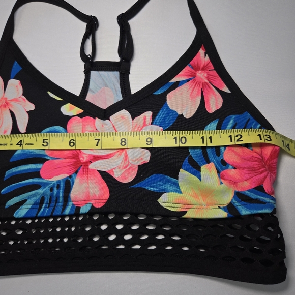 Victorias Secret VS PINK UItimate Unlined Racerback Sports Bra Black Floral XS/S - Picture 8 of 11